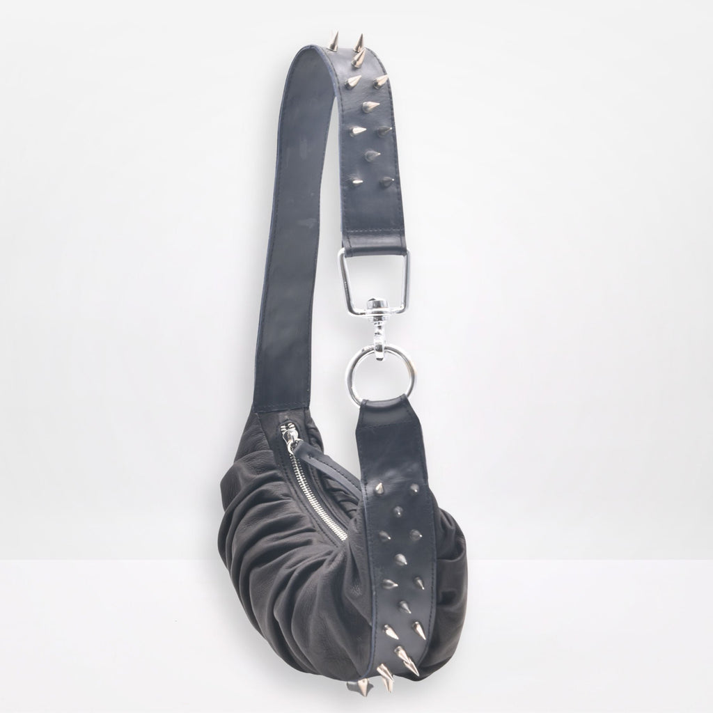 BLAKELY | HALF MOON SHOULDER BAG WITH STUDS