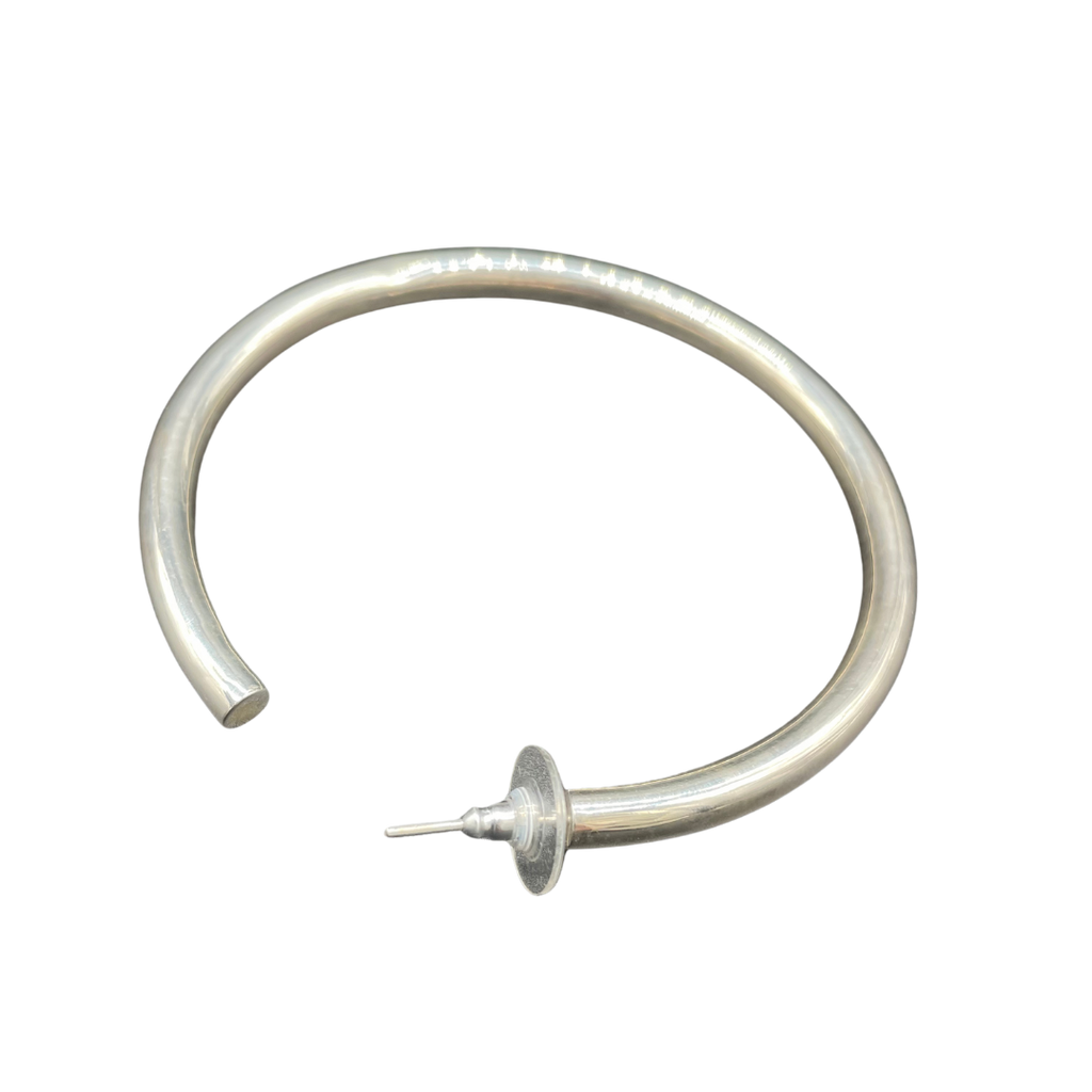 EALGA | SILVER HOOP EARRINGS 7 CM