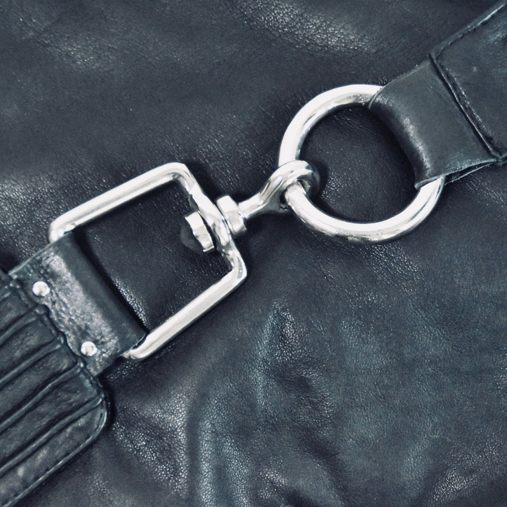 detail leather black tote bag by Patricia Bos 