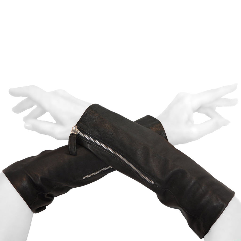 AMY | BLACK | LEATHER ARM CAPS