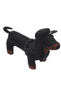 PUNK DOGGY LEATHER BLACK CAMEL