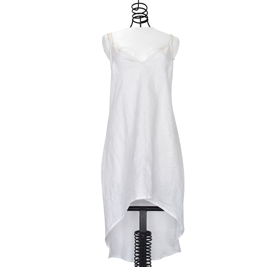KENZA | WHITE | OPEN BACK MIDI DRESS