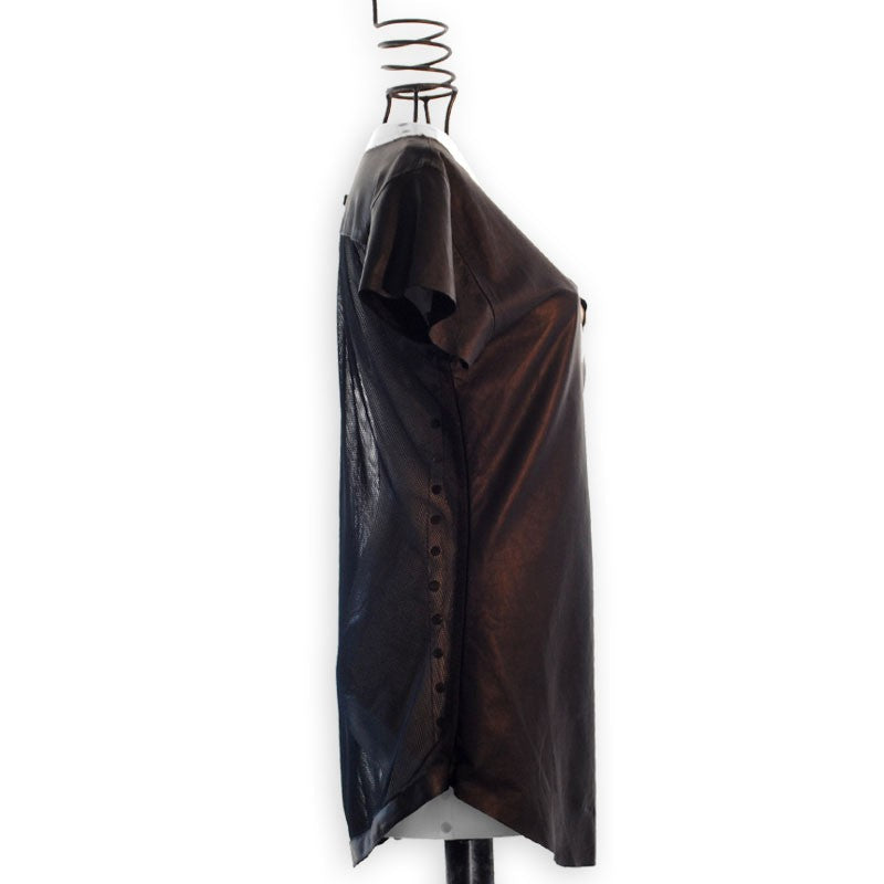 Tessa | Leather T-shirt Top - Patricia Bos