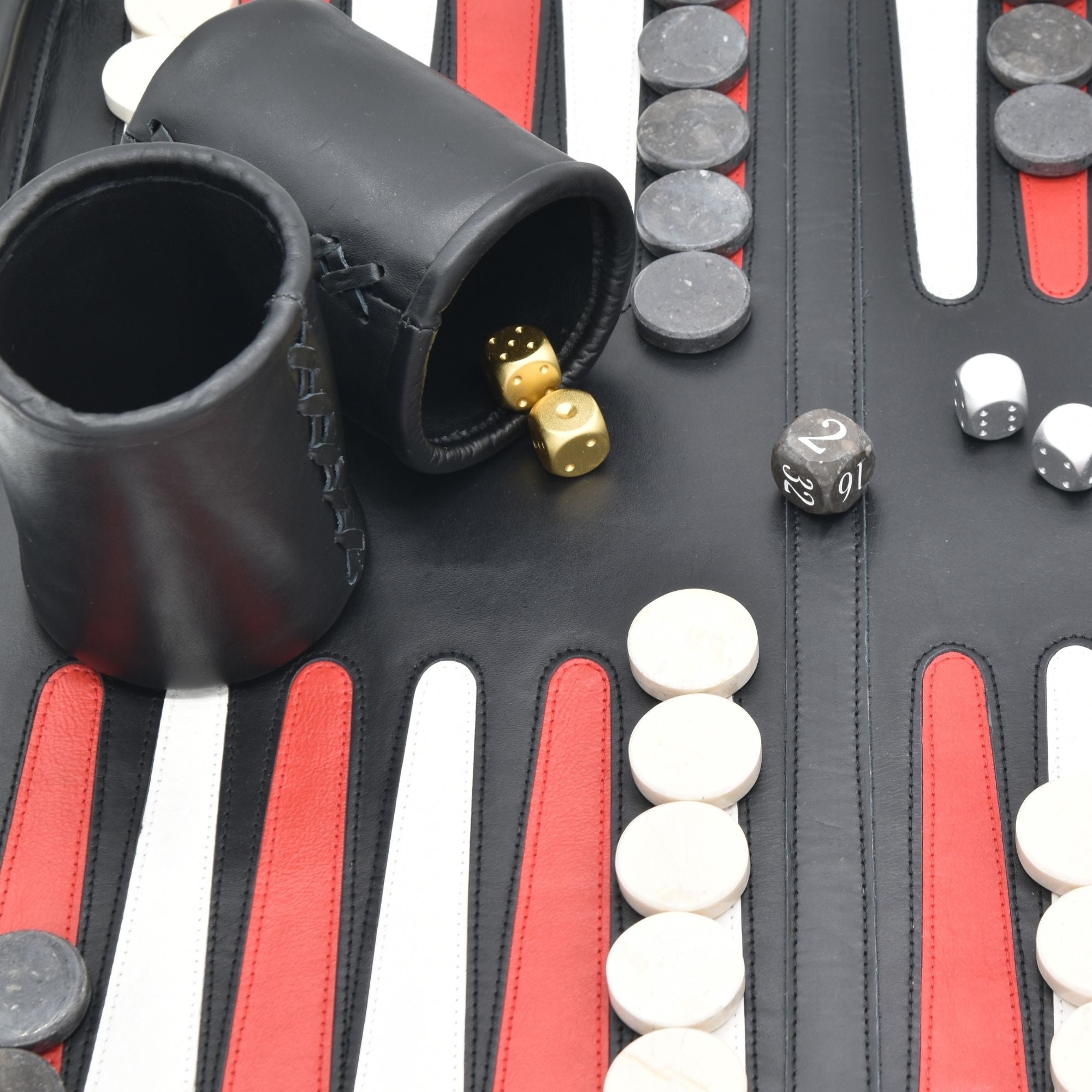 BLACK WITH MARBLE CHECKERS